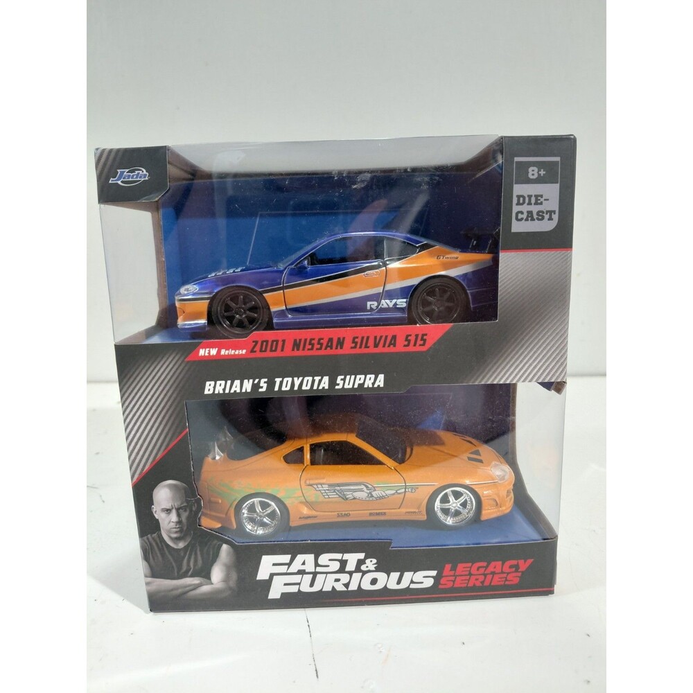 NIB Jada Fast & Furious 1:32 Die Cast Brian's Toyota Supra & Nissan Silvia S15